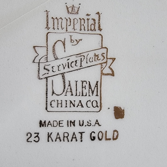 IMPERIAL SALEM 23Karart Gold Serving Plate. VINTAGE - Picture 5 of 7